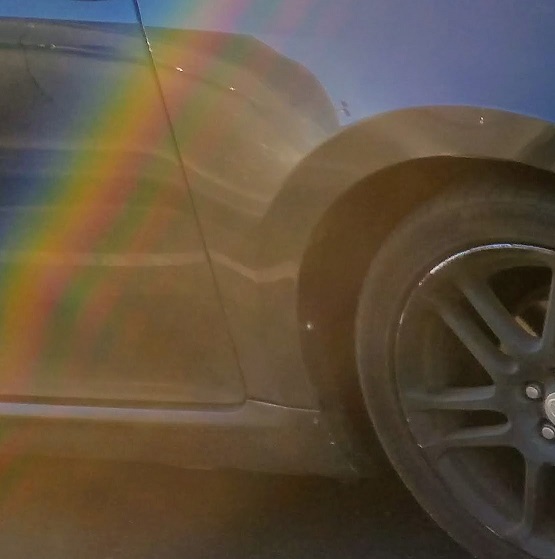 Mundane Car with Rainbow